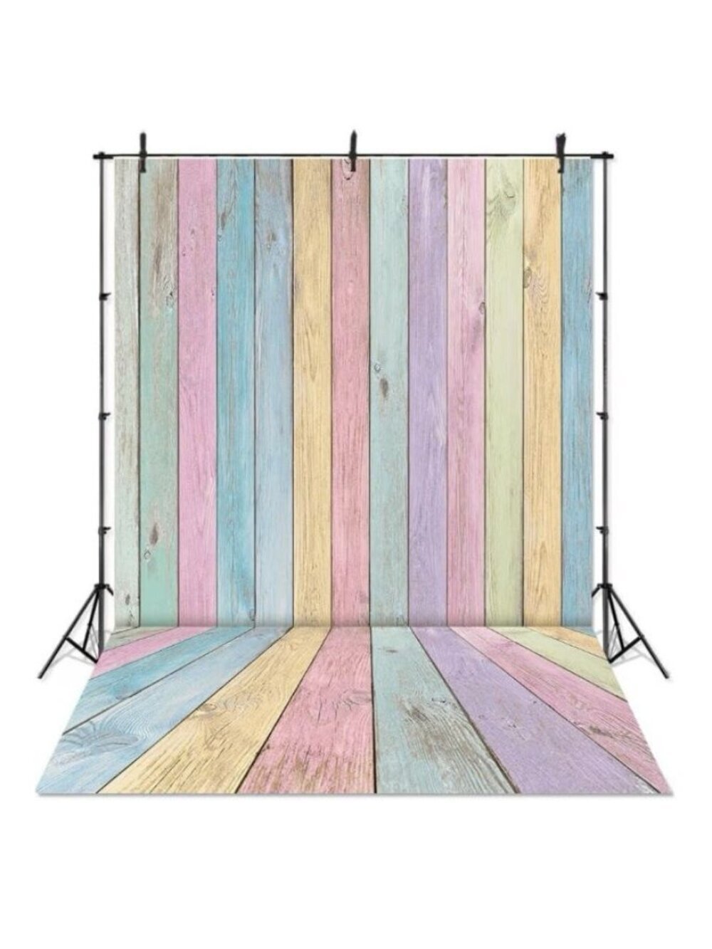 Colorful Wood Backdrop for Photography 8x10 Feet Pastel Rustic Wooden Background